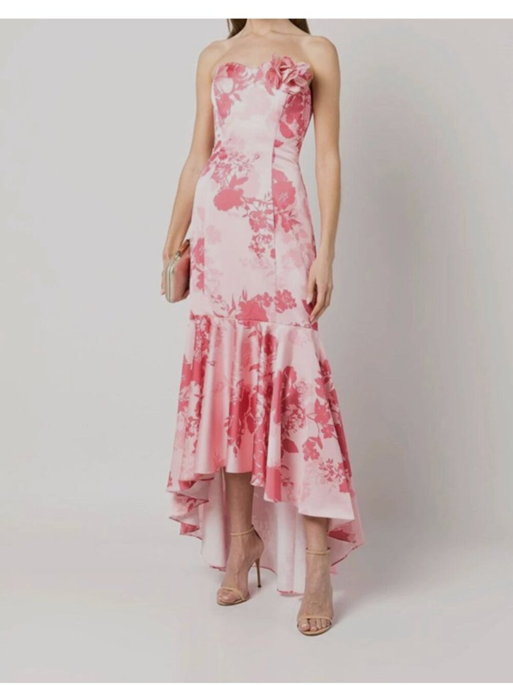Marchesa Notte Pink Abstract-Printed Gown